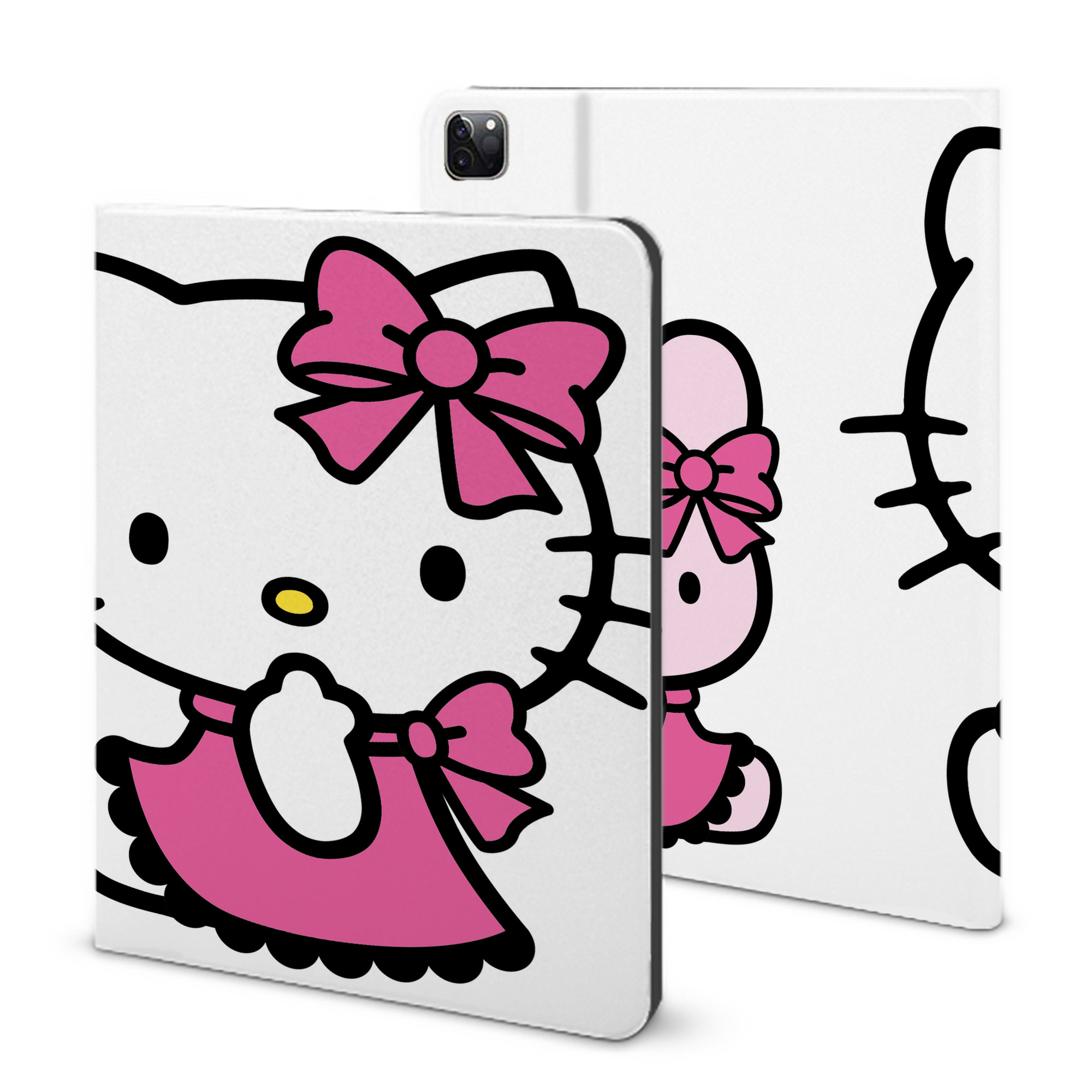 （画像用） Hello Kitty ハローキティ IPad ケース ブック型 PUレザー TPU 耐衝撃 軽量 薄型 ペン収納なし 全面保護 IPad 各モデル対応